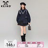 KEIKO非正式学院风假两件长袖衬衫春季小众设计马甲针织拼接上衣