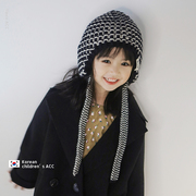 儿童帽子日系男女童冬季防风保暖韩版针织宝宝毛线帽菠萝护耳可爱
