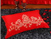 全棉枕套大红色贡缎刺绣，枕头结婚床上用品一对装鸳鸯48*74cm