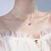 925纯银草莓晶项链，女粉水晶2024闺蜜吊坠，转运珠锁骨颈链