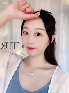时尚s925纯银镶钻白水晶(白水晶，)天鹅锁骨，项链女ins小众设计吊坠颈链