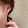 S925银针耳环迷你小巧h字母简约小耳钉精致气质高级感百搭耳饰女