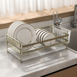 架碗沥水架单层碗碟架台面晾放碗盘筷子滤水篮家用窄款厨房置物架