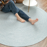 纯手工编织地毯北欧现代简约书房卧室沙发，茶几客厅圆形可定制