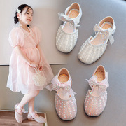 女童公主鞋1-12岁2023儿童珍珠，小皮鞋5夏季包头凉鞋宝宝单鞋6
