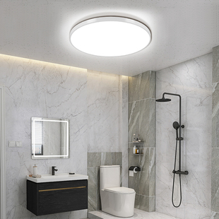 浴室吸顶灯卫生间洗手间，厕所北欧现代圆形，led防水雾简约