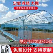 温室钢管大棚骨架养殖家禽种植蔬菜棚镀锌钢管连栋简易暖棚全套