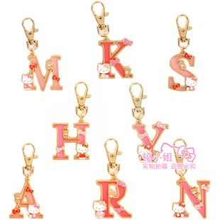日本sanrio三丽鸥HelloKitty钥匙扣女金属钥匙链字母包包挂件挂饰
