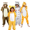 六一儿童卡通动物睡衣小松鼠，轻松熊龙猫(熊龙猫)长颈鹿法兰绒连体表演服装