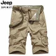 jeepspirit休闲裤男宽松大码多口袋工装短裤透气五分裤子0222