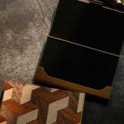 定制刻字创意木质名片盒不锈钢，高档商务金属名片夹便携式男女卡包