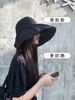 日本ROSEX防紫外线空顶帽子女夏黑胶渔夫帽遮阳防晒遮脸无顶帽