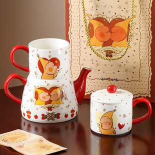 川岛屋星星人爱心茶壶礼盒下午茶，茶具杯子套装创意实用礼物送女友