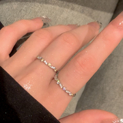星辰锆石开口食指戒指女小众设计轻奢素圈钻戒指环女时尚个性尾戒