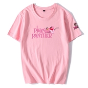 粉色t恤女纯棉大码宽松学生，情侣装印花粉红豹，短袖2024夏季潮