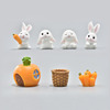 网红森系小兔子摆件可爱动物卡通胡萝卜房子树脂生日蛋糕装饰插件