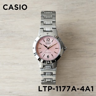 卡西欧手表女casioltp-1177a-4a1粉色钢带，简约轻巧石英女士手表