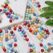 彩色圆形玻璃仿珍珠散珠材料，diy自制手工包项链(包项链)串珠包包饰品配件