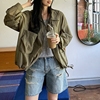 F69小米家韩国女装夏季工装风率性口袋薄款宽松长袖风衣外套防晒
