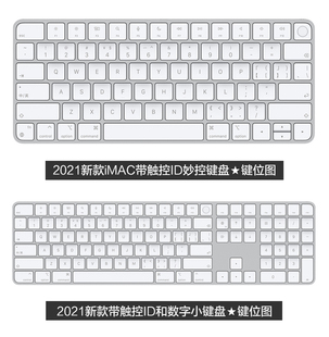 适用2021Apple苹果iMac妙控键盘膜ipad保护套带触控ID一体机按键位防尘平板数字小24 27寸A2449电脑A2520