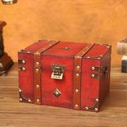 欧式复古盒子木质方形首饰盒木制复古箱子道具收纳储物工艺品