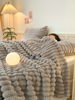 加厚兔兔绒毯子双面牛奶绒珊瑚，绒沙发盖毯办公室午睡毛毯床单冬季