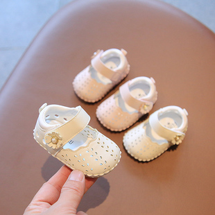 夏季1一岁女宝宝鞋子0-6-12个月，婴儿凉鞋软底，学步鞋婴幼儿公主鞋8