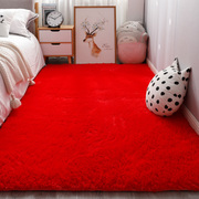 长毛红色地毯婚庆结婚喜庆卧室满铺可爱床边床前网红少女房间地垫