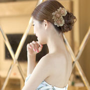 发梳插梳丸子头盘发器，韩国发饰花朵发簪刘海，梳发卡妈妈款优雅头饰