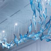 酒店大堂非标工程蓝色小鱼造型装饰挂件吊灯别墅沙盘创意设计灯具
