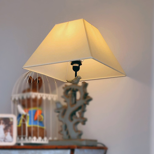 欧式布艺灯罩外壳仿羊皮梯形，方形个性创意简约台灯小落地灯大卧室