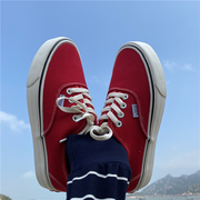 小黄桃鞋子女2021年韩系穿搭红色帆布鞋ins复古经典百搭板鞋