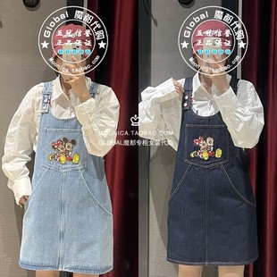 7moussy23秋冬日系米奇印花牛仔，背带裙010gay11-5000