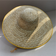 大沿麦秆草帽男女夏季户外农用防晒遮阳帽钓鱼帽，出游度假太阳帽子
