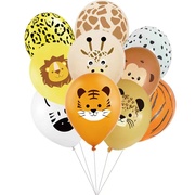 可爱卡通动物老虎兔子乳胶气球装饰儿童男女孩生日1周岁场景布置