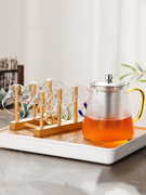 玻璃茶壶锤纹加厚泡茶壶家用耐高温煮茶冲茶器不锈钢内胆过滤中式