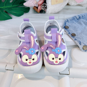 儿童紫色帆布鞋夏季薄款2024女童镂空网面女孩幼儿园室内鞋女