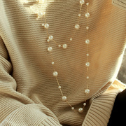 珍珠衣服挂件配饰，项链女毛衣链，2022年潮长款小众网红夏季