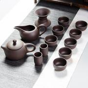 宜兴紫砂功夫茶具套装，14头茶道陶瓷泡，茶壶盖碗整套茶具定