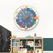 儿童钟表卧室学习房时钟挂墙创意装饰挂钟简约现代客厅挂件博