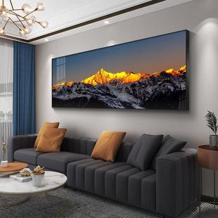 客厅装饰画背靠金山轻奢大气，沙发背景墙壁挂画办公室，山水风景单幅