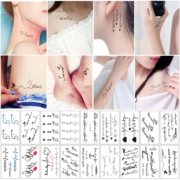 个性英文字母纹身贴防水男女持久韩国性感诱惑情侣黑白ins风贴纸