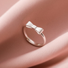 925纯银可调节蝴蝶结戒指女时尚个性在逃公主素圈指环小众设计感
