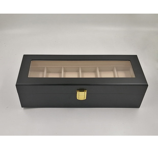 位6首饰盒木质烤漆盒子 黑色手表收纳盒机械表开天窗展示盒名表箱