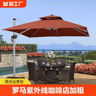 户外伞防紫外线庭院伞咖啡店，户外遮阳伞加粗沙滩，伞隔热可定制logo