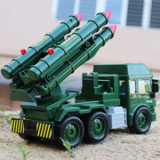 军事惯性导弹车，可发射儿童大炮火箭汽车玩具，男孩电动坦克模型