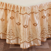 欧式蕾丝床罩床裙单件裙式花边纱纯色1.8m床套公主保护套双人夏季
