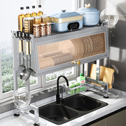 304不锈钢厨房水槽置物架多功能柜门洗碗架水池碗碟盘收纳沥水架