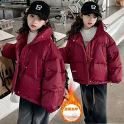 女童立领棉服加厚2023冬季儿童羽绒棉外套保暖韩版女孩面潮流