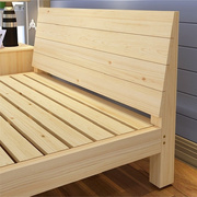 可拆卸简单简易单人床1.5米床架，松木床全实木加厚1.8m带床垫家用